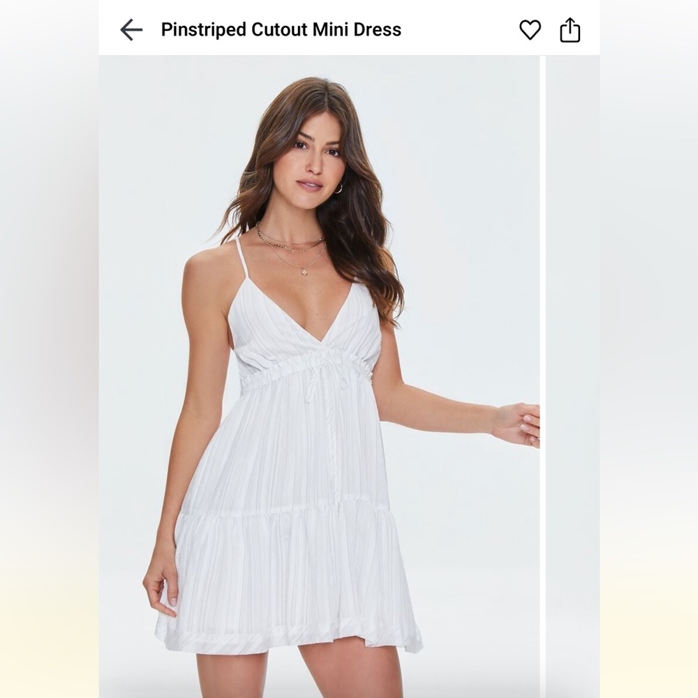 Pinstripe cutout mini dress - Picture 1 of 5
